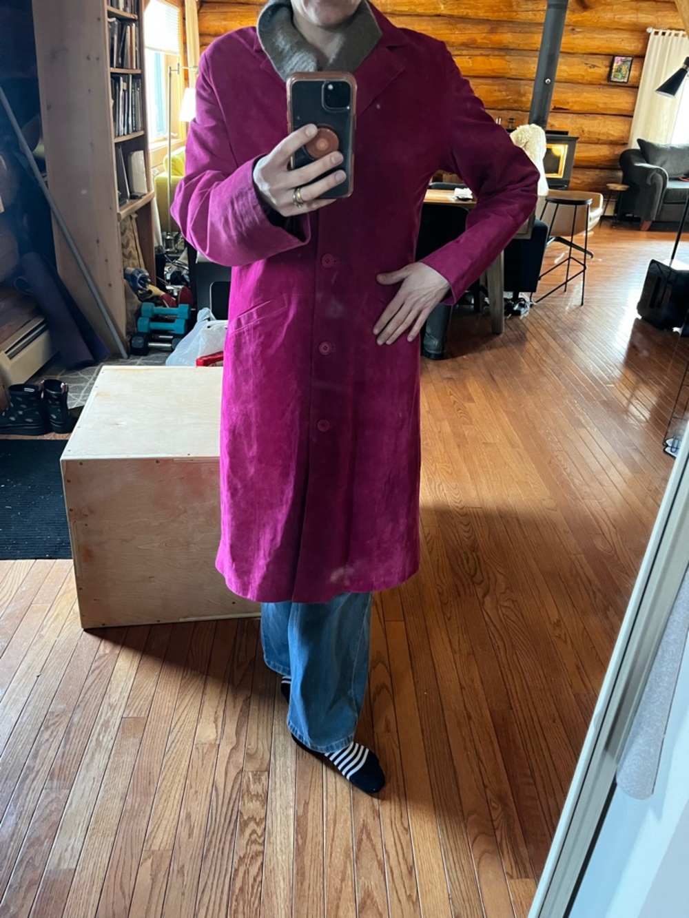 EUC Danier Women's Pink Suede Coat (M-L) - Picture 6 of 10